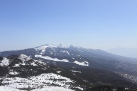 北横岳から赤岳方向の眺望