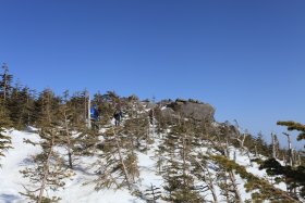 縞枯山・茶臼山展望台へ向けての稜線