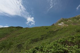 千丈乗越から奥丸山への尾根