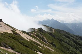 稜線と槍ヶ岳