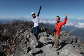 剱岳山頂にて