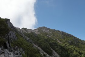 観音岳を見上げて