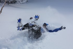 新雪にダイブ