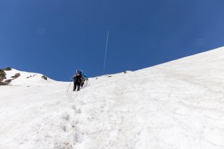 最後の急登と飛行機