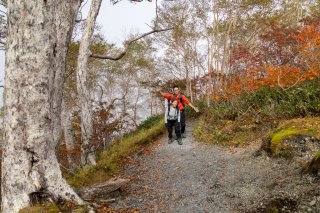 紅葉の中で